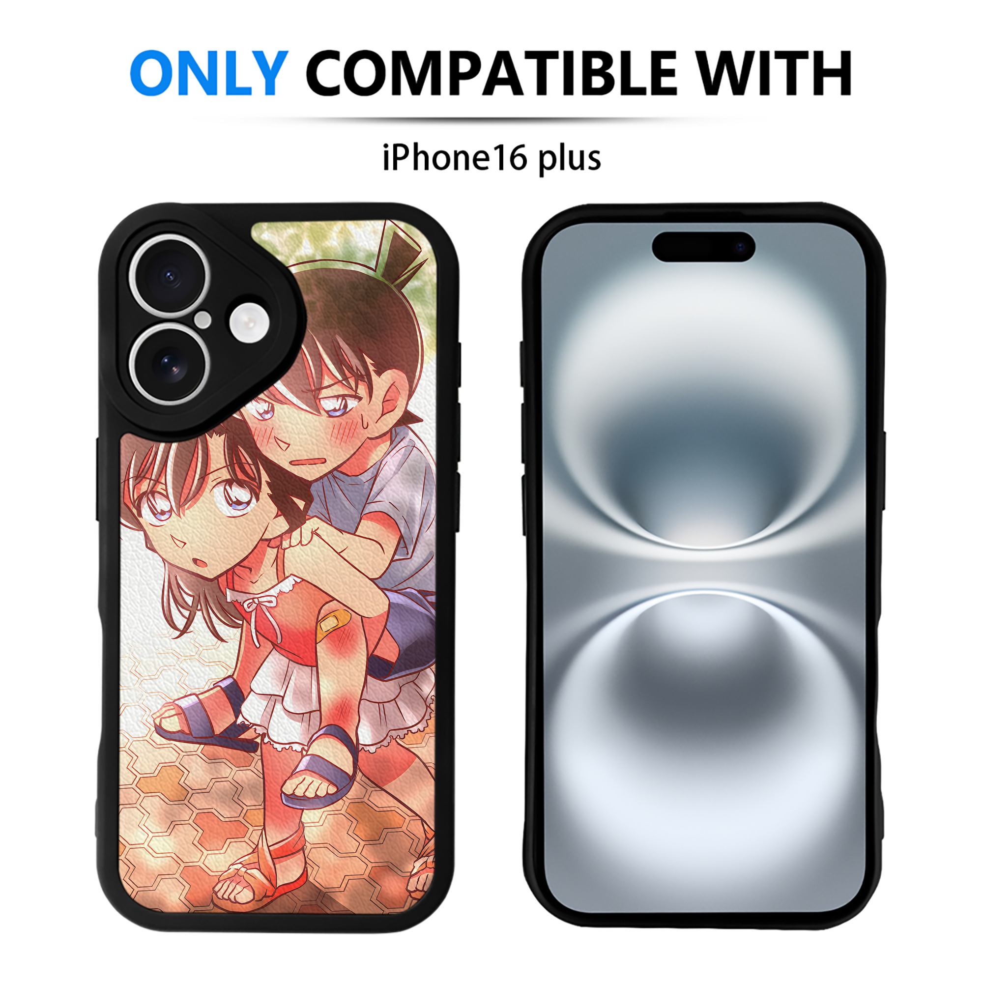 （画像用） 名探偵コナン Detective Conan 【iPhone 16シリーズ対応】シリコンスマホケース（レザー調） 材質：シリコン